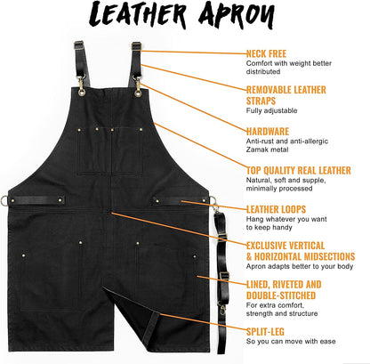 Leather Apron - Cross-back Straps