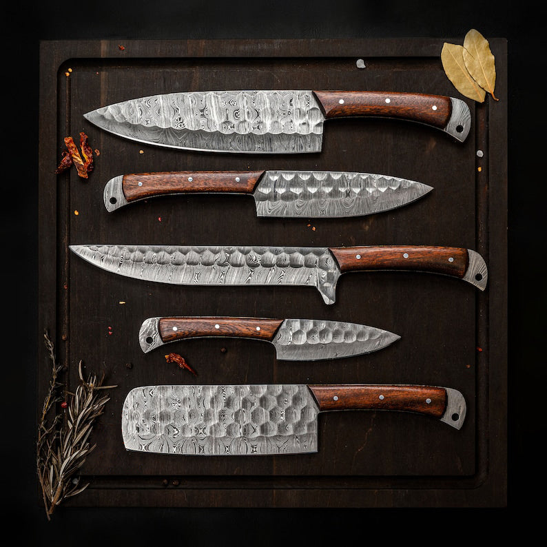 The Virgin Rose | Hand Forged 67 Layers Damascus Steel 5-Piece Set